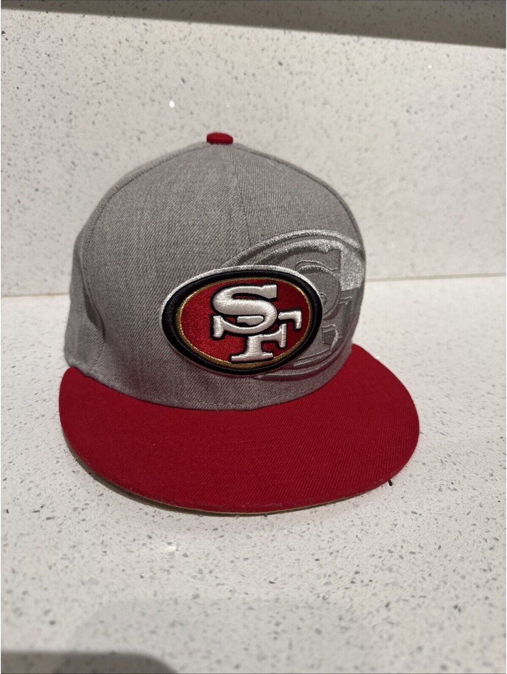 San Francisco 49ers New Era 59 Fifty Fitted Hat 7 3/8 Grey Red